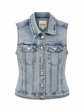 🌷 2/15 Warehouse One Light Wash Sleeveless Denim Vest Size S/P